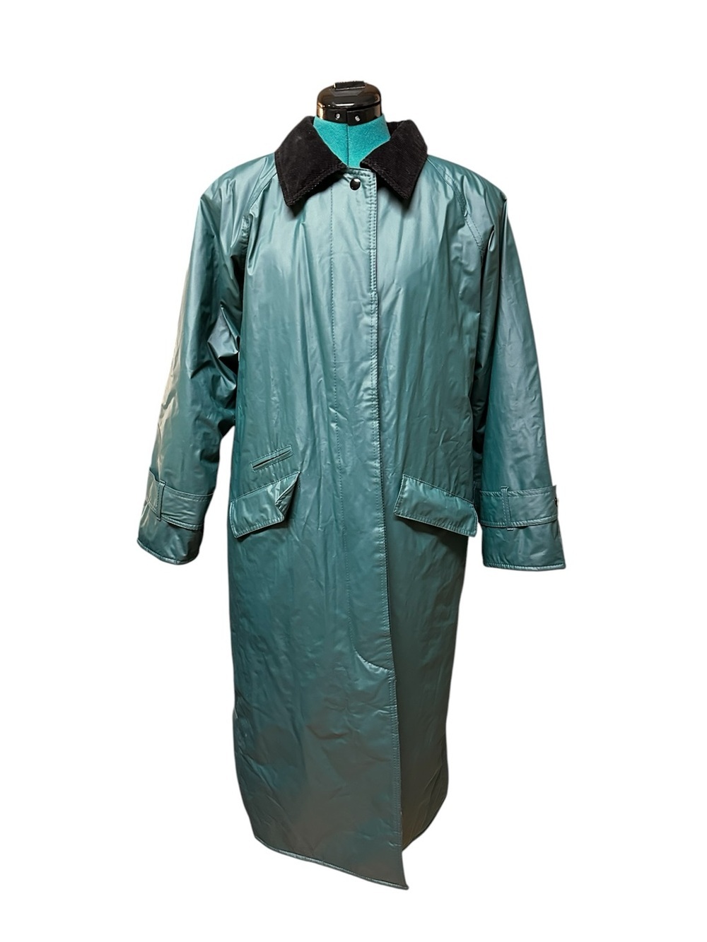 Vintage Misty Harbor Green Plaid Women’s Size M Flannel Lined Rain Coat